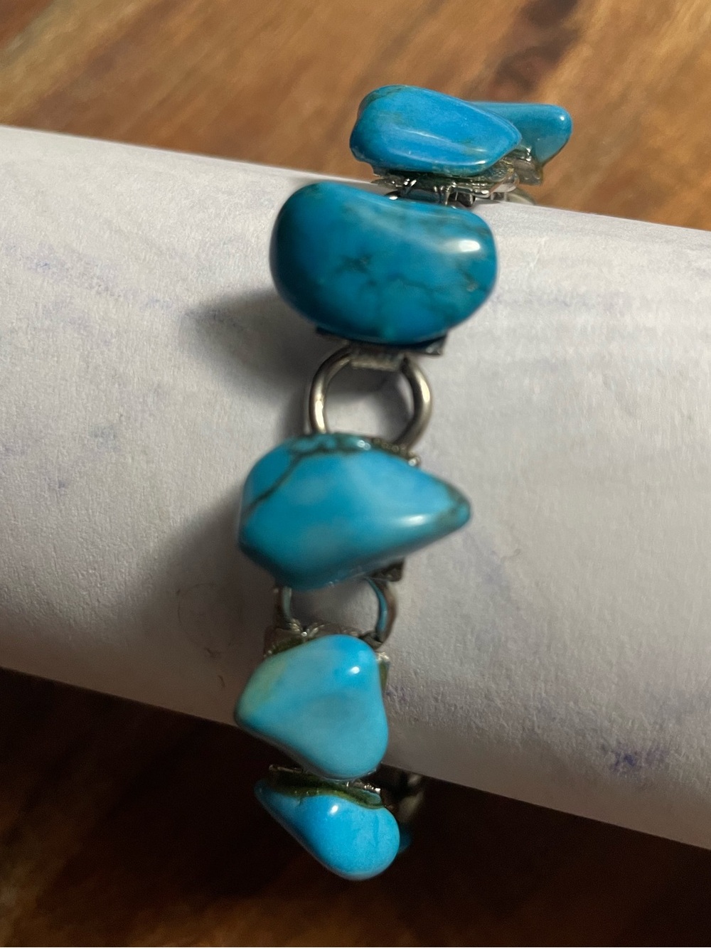 Vintage Turquoise Stone Link Bracelet